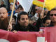 Khazaeli bei einer neonazistischen „Merkel muss weg“-Demonstration in Berlin